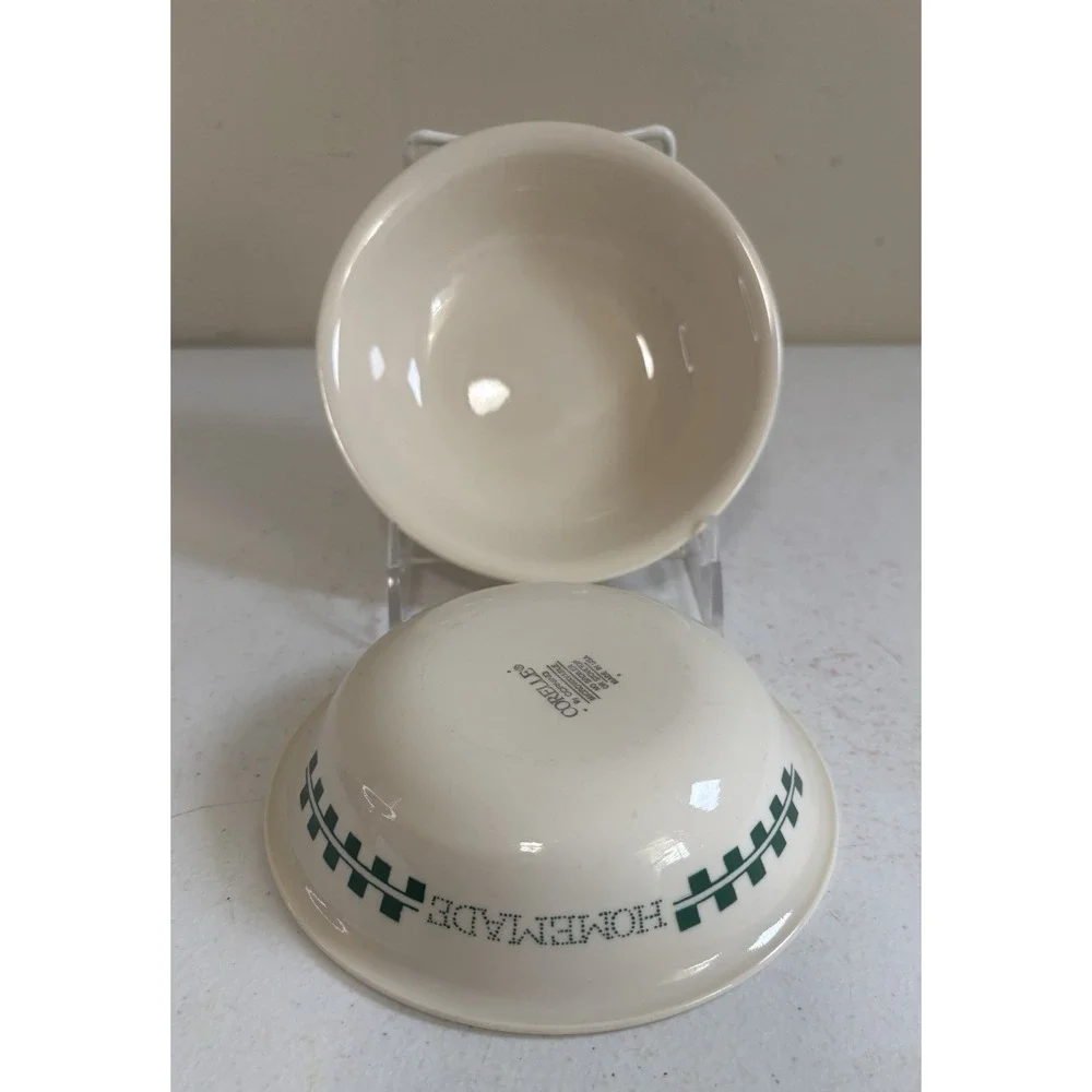Corelle FARM FRESH Fruit Dessert Berry Bowls Green Check Set of 2 Corning 5.5